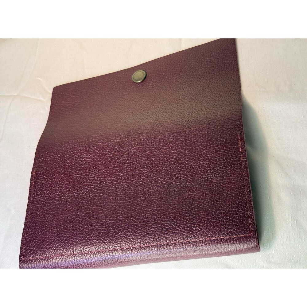 Portland Leather Goods Large Accordion Zip Wallet Merlot Burgundy